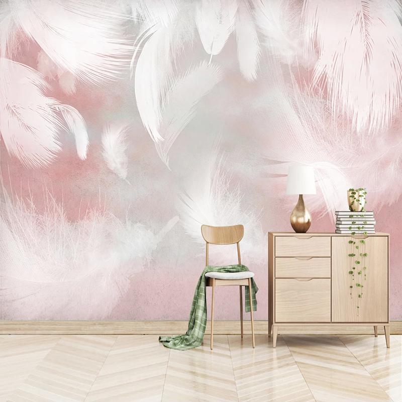 

Custom 3D Photo Wallpaper Modern Abstract Feather Art Wall Painting Waterproof Canvas Living Room Bedroom Wall Papers Home Decor1, Silk cloth