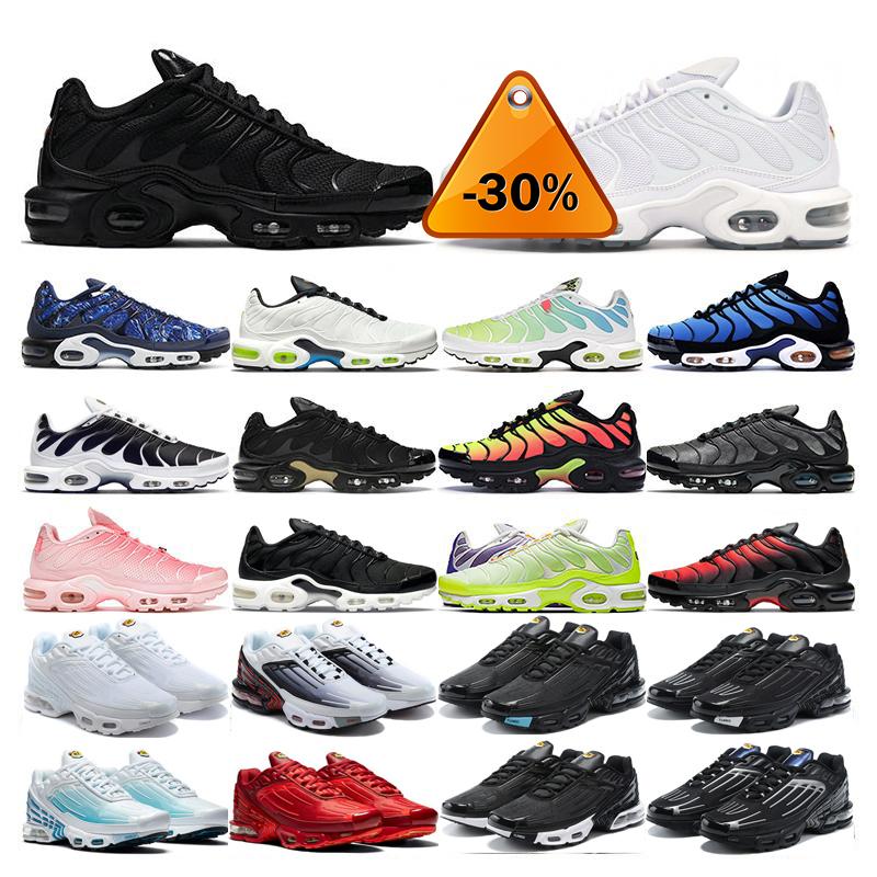 

Tn Plus 3 Running Shoes Tn Mens Women Triple White Black Laser Blue Volt Glow Oreo Womens Breathable Sneakers Trainers Outdoor Sports Eur D, Sku_39 triple black 40-45