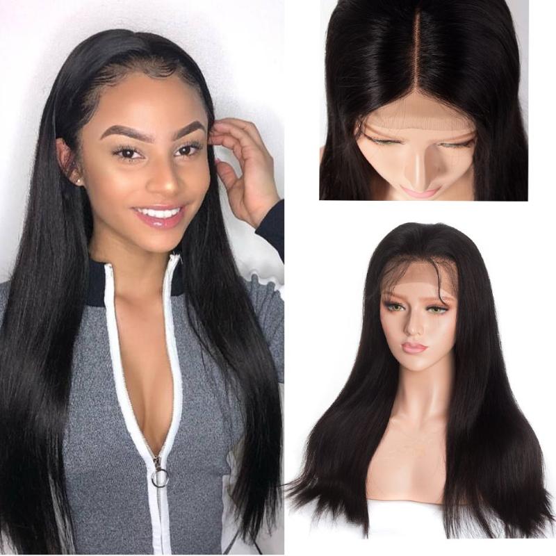 

Straight Lace Closure Wigs 4x4 Closure Wig Human Hair Wigs With Baby Hair Brazilian 13x4 Lace Front Human, Natural color