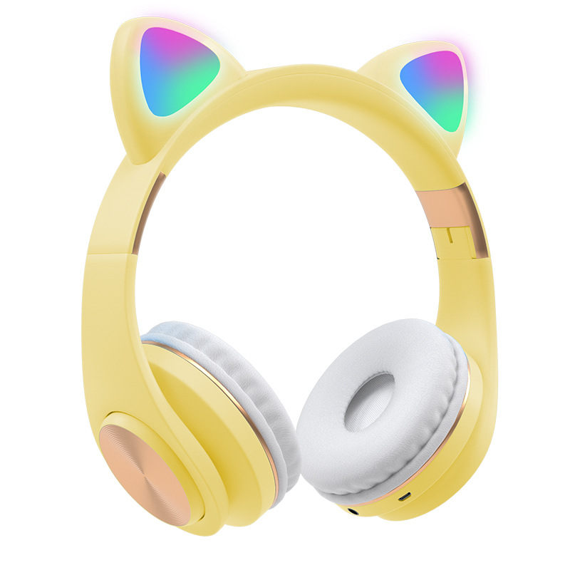 

Cat ear bluetooth headset new head-mounted cute cat ear folding stereo wireless sports bluetooth headset free shipping, Black