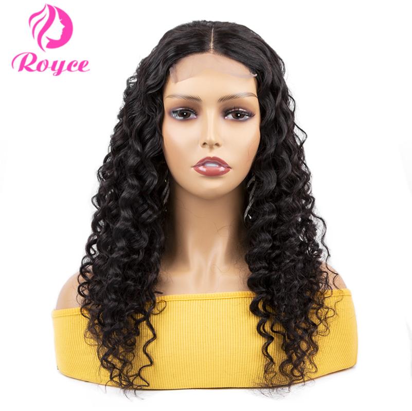 

Deep Wave Wig Lace Closure Wig PrePlucked Closure Lace Front Human Hair Wigs 180 Bleach Knots 4x4 Frontal For Women, As pic