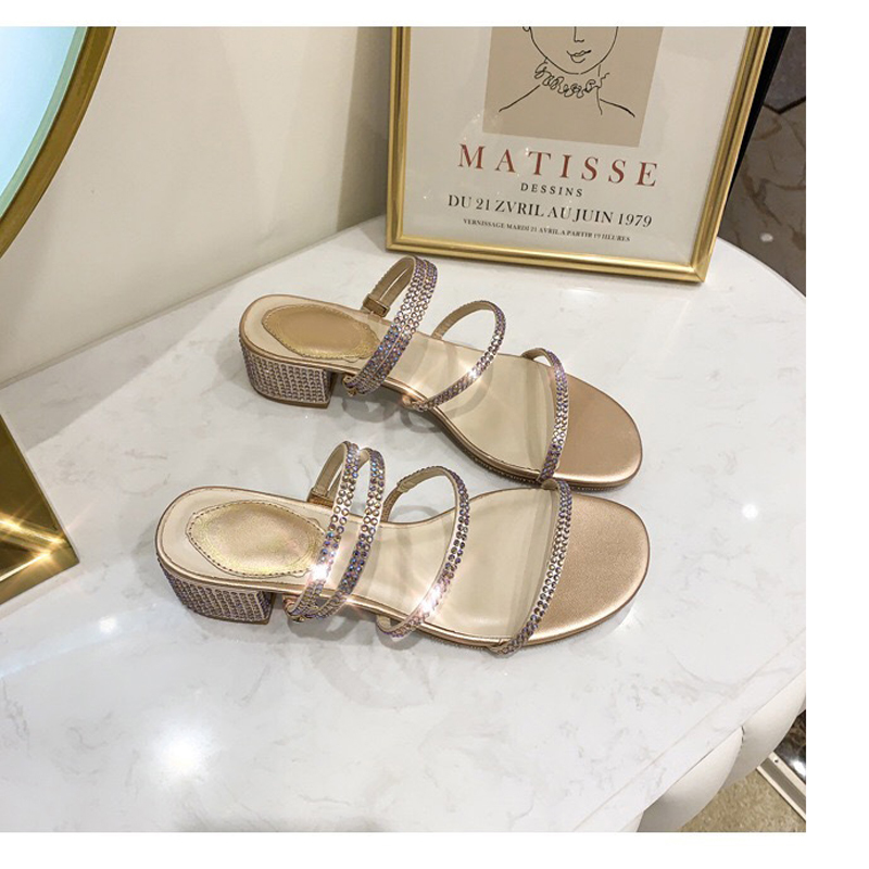 

2021 Fashion Bling Roma Slip-on Thick Embellished Flip Flops Solid Pearl Studded Causal Sandals Track Shoes K2n0, The picture