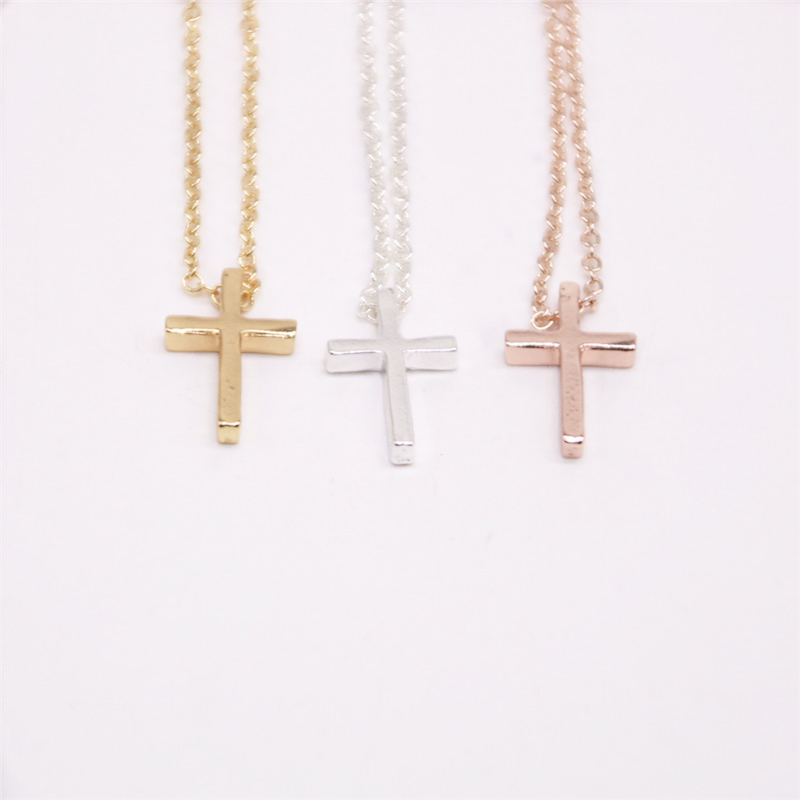 

Little cross Pendant copper necklaces for girls Wholesale gold plated necklace