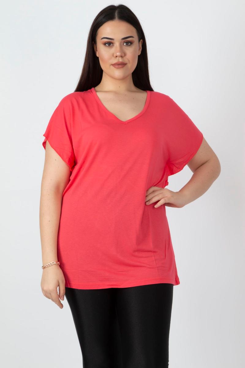 

Sans Textile Women 'S V Collar Oversize T.Shirt 65 N19450, Blue