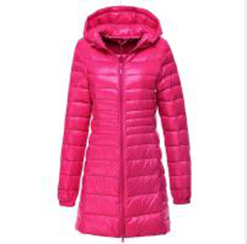 

Wholesale women's clothing autumn and winter hooded plus size slim slim mid-length down jacket S, Army green