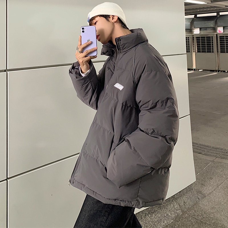 

2021 The New Hong Kong Male Style Bread Coats Sizeengrosse Warm Winter Wear Reflective Jacket Ciea, Pinker