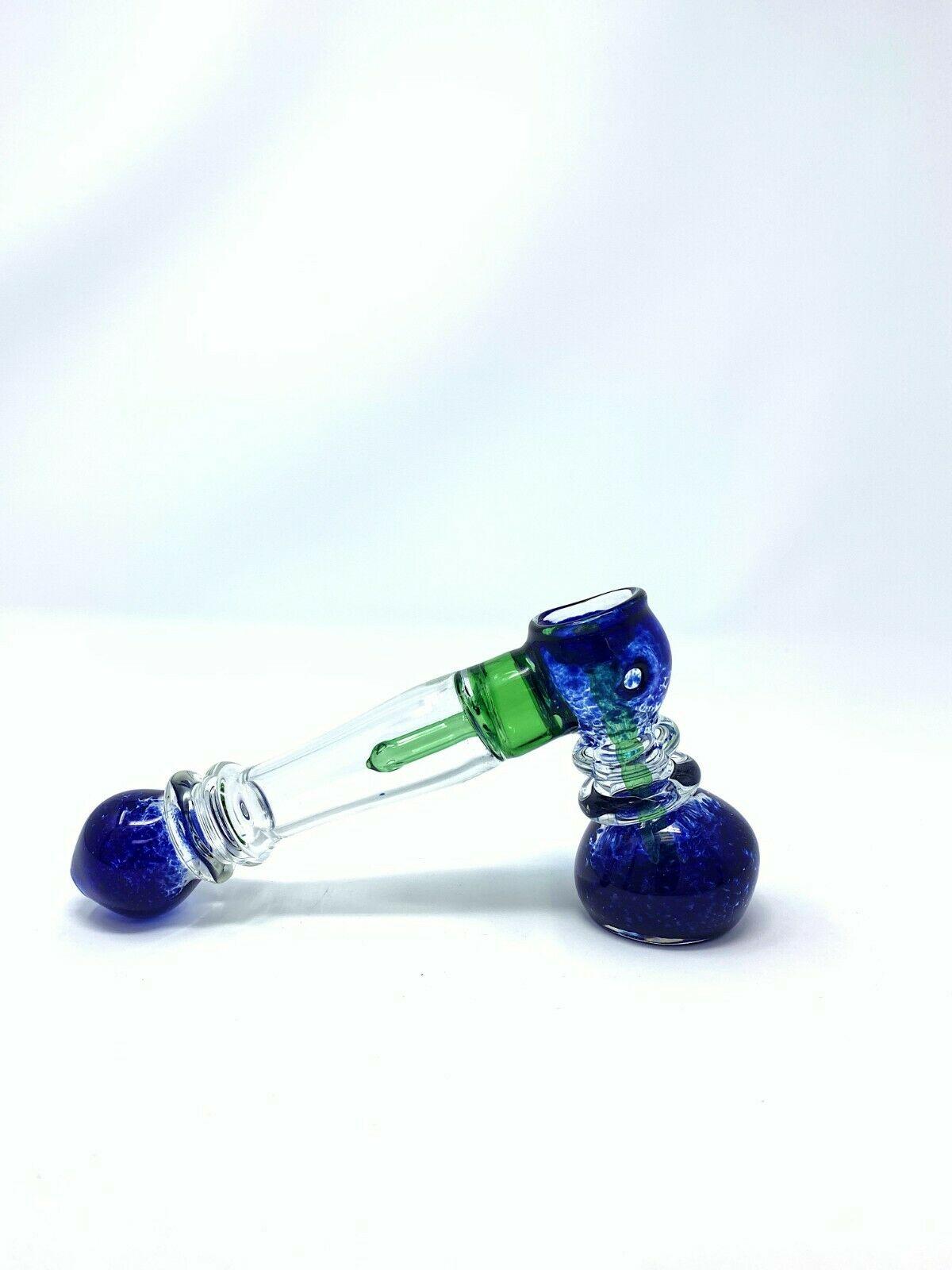 

Hookah Water Pipe 7" Blue/Green Tobacco Hammer Bubbler Bong w/ Percolator