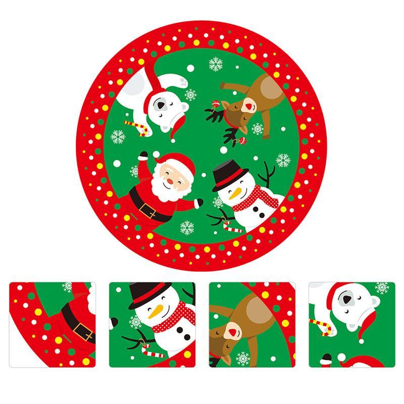 

1Pc Christmas Tree Skirt Base Apron Floor Mat Decorative Gift Rug Green And Red