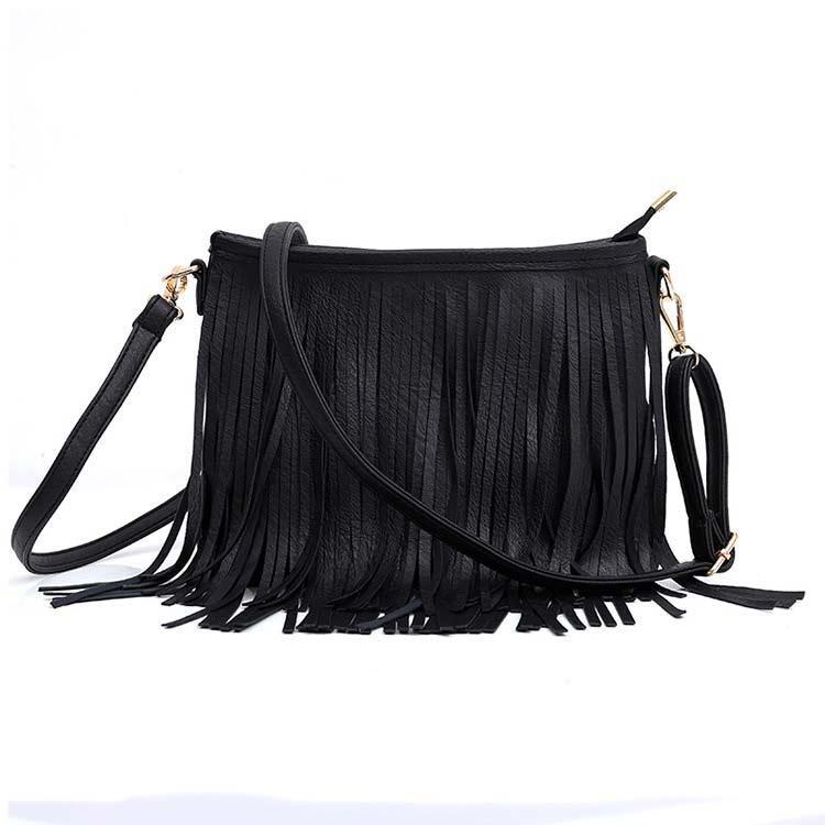 

Tassel Women Shoulder Bag Bohemia Hippie Style Handbag Ladies PU Leather Woven Female Crossbody&Messenger Bag, 02