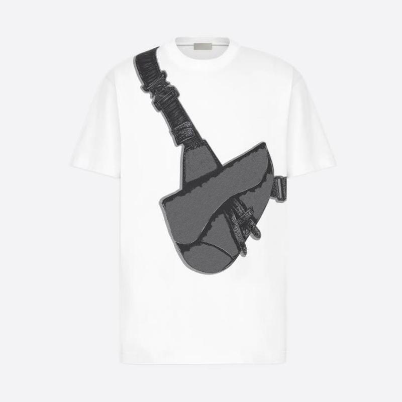 

21ss Hot Saddle Bag Printed Tee Fashion High Street Short Sleeves Summer Casual T-Shirt Solid Color Breathable Men Women Cotton Tee