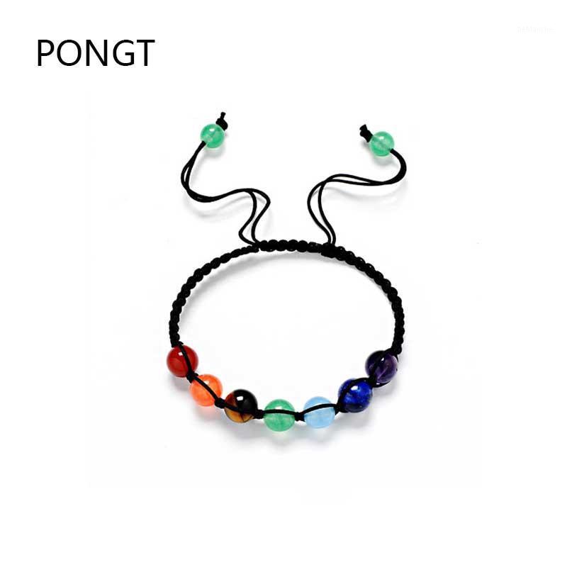 

hot natural stone bracelet for women Yoga bead 7 chakra bracelets & bangles crystal Braided bracelet Reiki Spiritual jewelry1