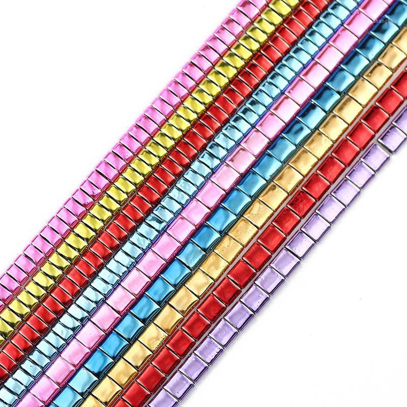 

Other 5X2/5X5mm Nano Plating Two Hole Rectangle Hematite Natural Stone Red Gold Spacer Loose Beads For Jewelry Making Diy Bracelets