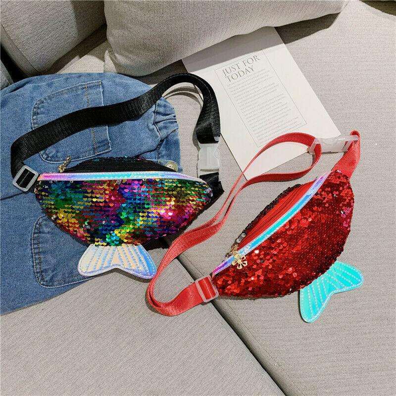 

Fashion Cute Kids Girls Fashion Mini Sequin Waist Bag Single Shoulder Crossbody Chest Bag Mobile Coin Purse, Black