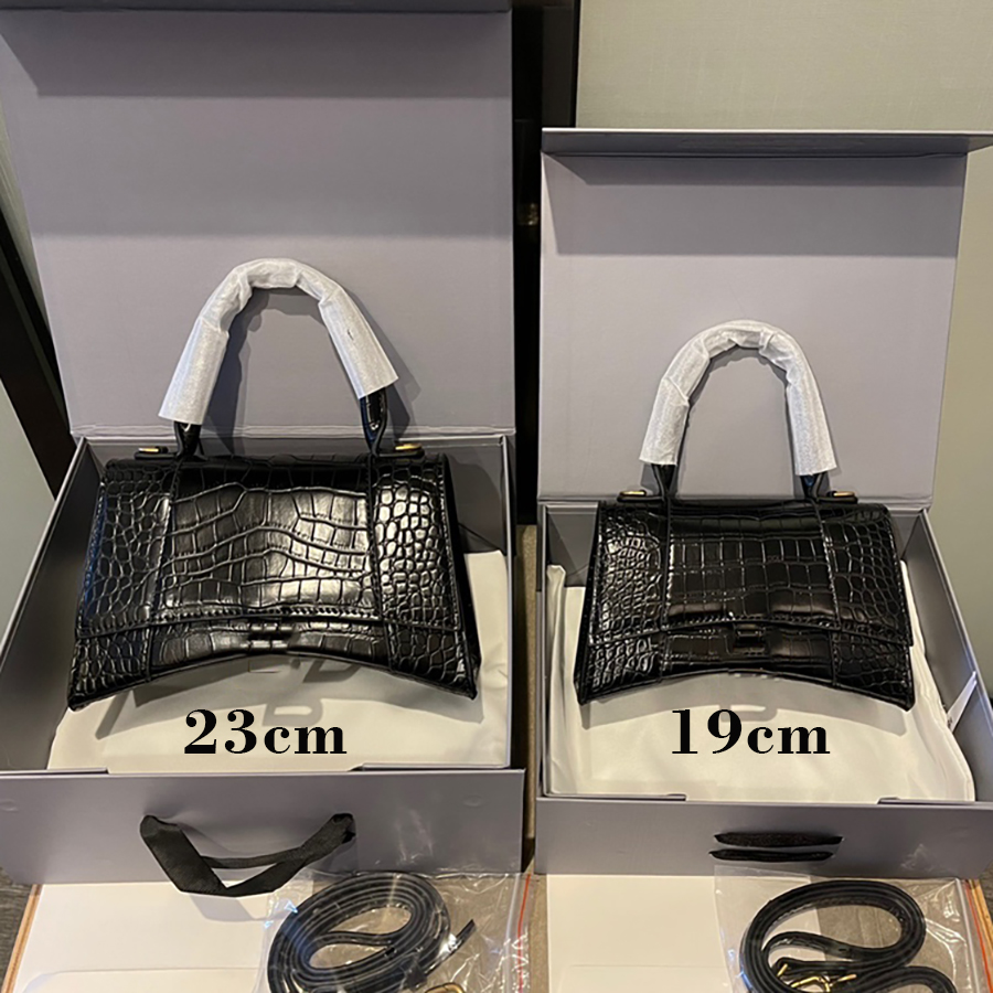 

5A+ Luxury Fashion Women Lady Hourglass Bag Handbags Straps Shoulder mini style crossbody Tote Purse High Quality Genuine Leather crocodile