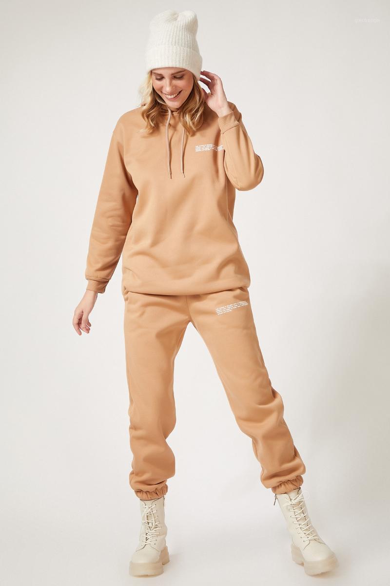 

Happiness ist. Women's Printed Winter Fleece Tracksuit Set BY000211, Black