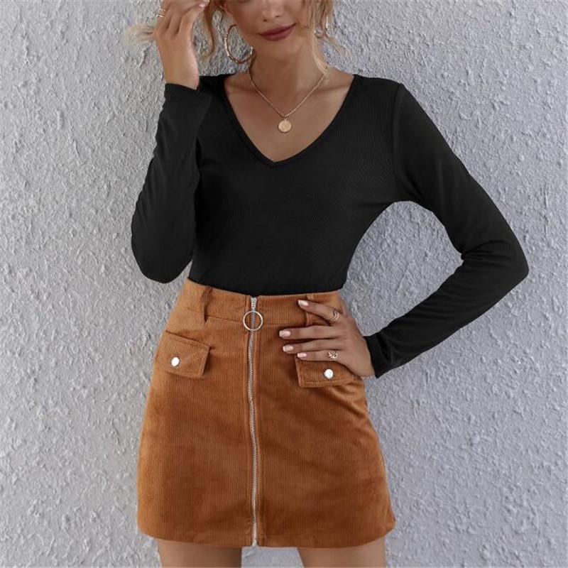 

Female Mini Skirts New High Waist Zip Up Casual Slim Short Skirt Women Leopard Pure Color Bottoms Femme Spring Fall Winter Skirt