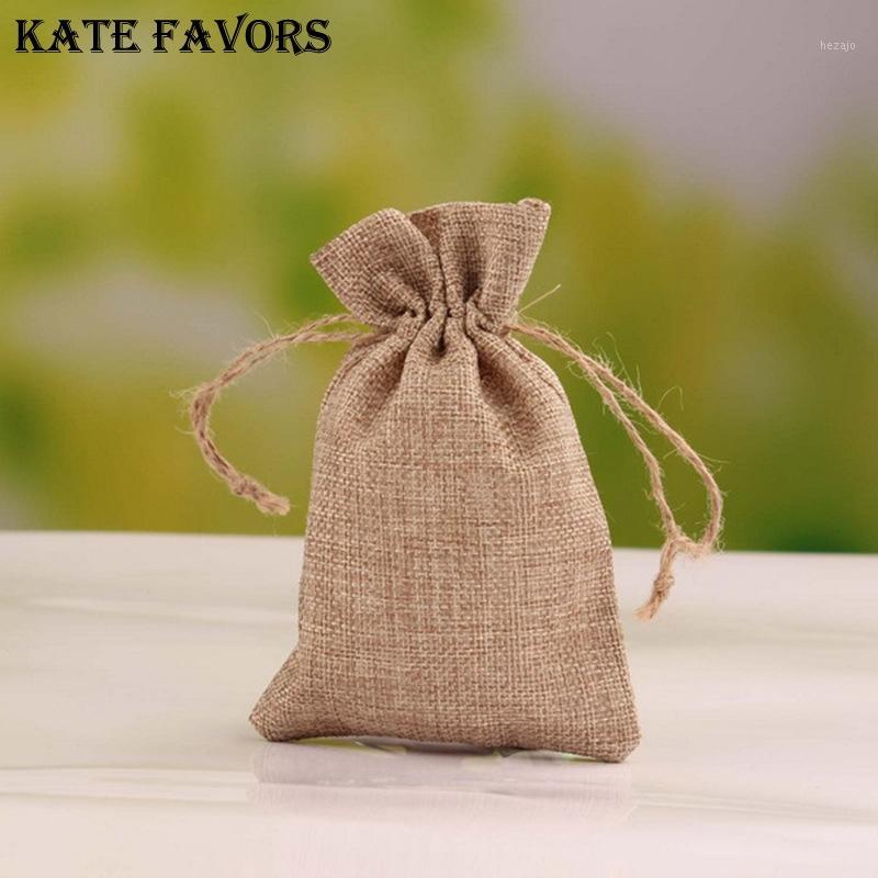

New Brand Vintage Natural Burlap Gift Bags Hessia Candy Gift Bags Wedding Party Favor Pouch Jute 10x14cm1