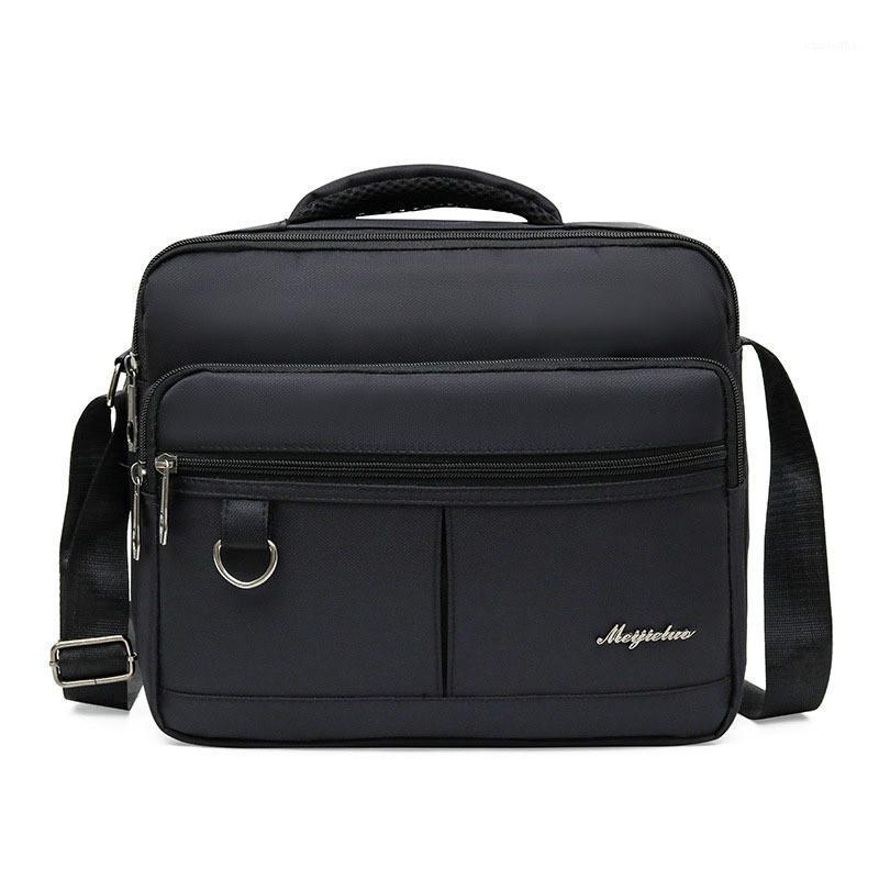 

Men's Briefcase High Waterproof Nylon Cloth Bag Shoulder Handbag Light Leisure Bag Multifunction Pocket Computer1, Black