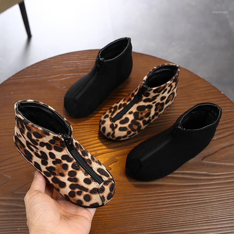

2020 Autumn Kids Boots Fashion Leopard Toddler Baby Girls Boots Warm Winter Children Snow Casual Soft Short Shoes For Boys1, Black