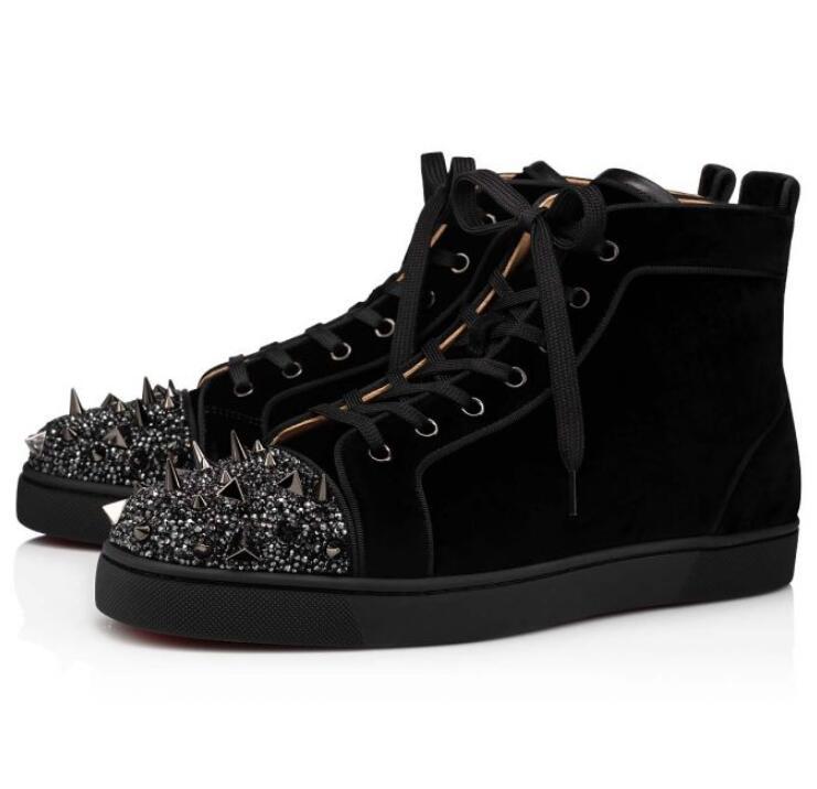 New Stylish 2021S Shiny Spikes Sneakers Rivets Best Red Bottom Men,Women Trainer Shoes Low Top Casual Cheap Leisure Flats EU35-47,With Box