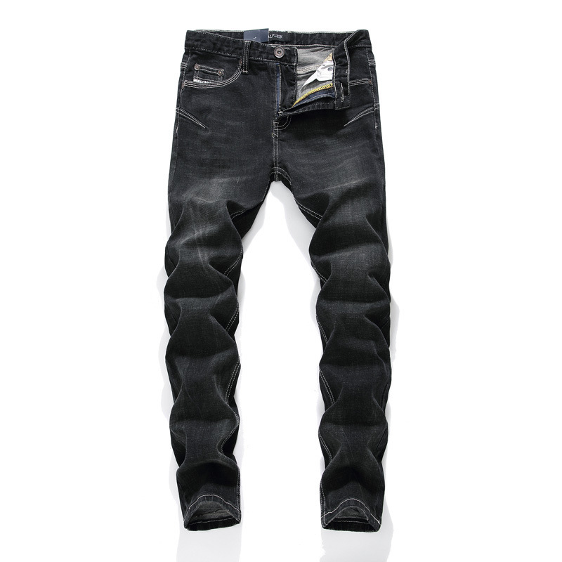 

Breeze stretch, thin trim, casual biker jeans denim male hip hop, vintage hip-hop jeans, skinny jeans. 3M9N, Black