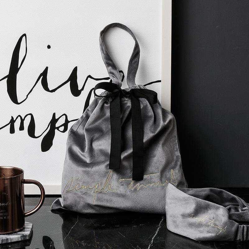 

Storage Bag Velvet Storage Bag Bundle Pockets Drawstring Clothing Travel Underwear Finishing Small