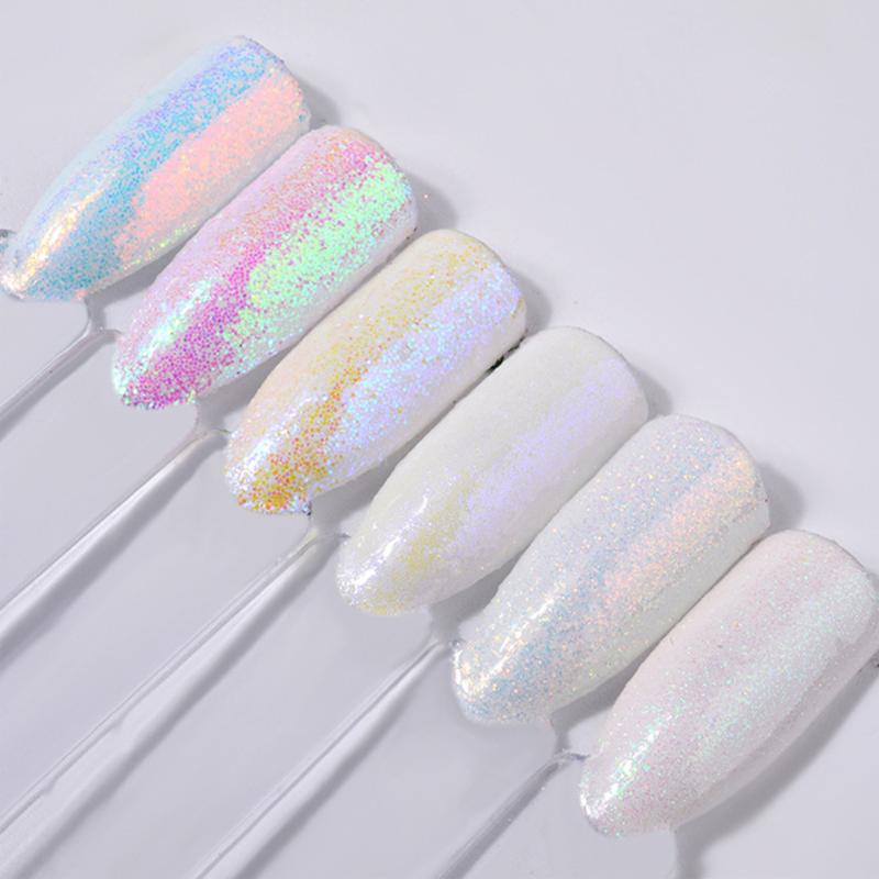 

White Bright Nail Glitter Fine Dust Powder Nails Sequins Super Flash Nail Art Decoration Powder Dust for UV
