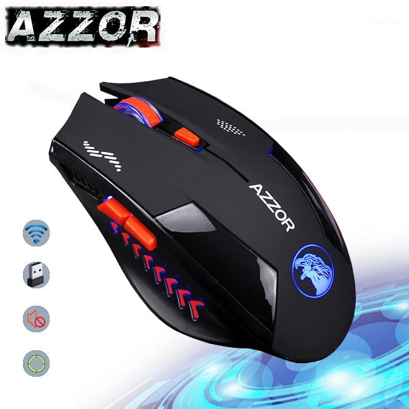 

AZZOR Charged Silent Wireless Mouse Mute Button Noiseless Optical Gaming Mice 2400dpi Built-in Battery For PC Laptop Computer1