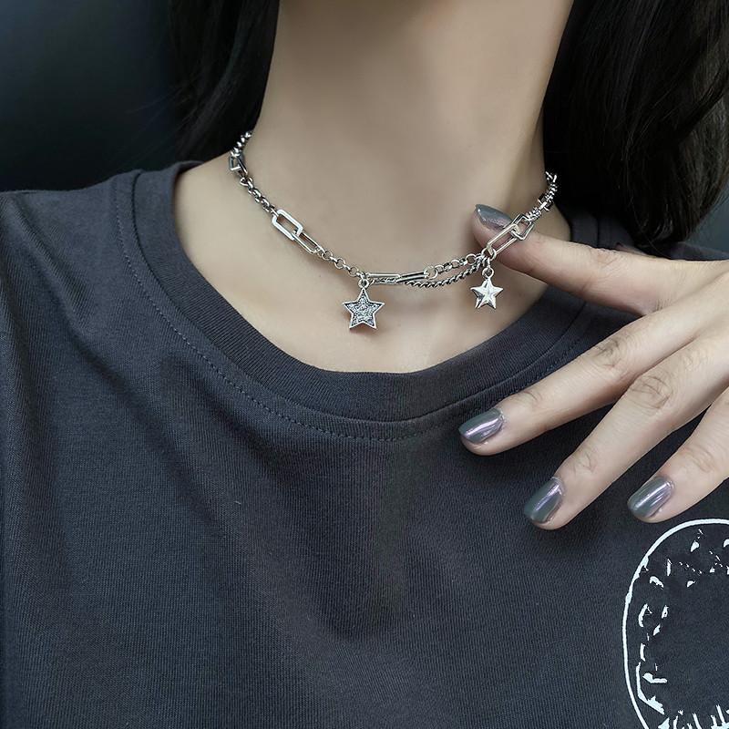 

Bohemia Metal Geometry Star Pendant Necklace Vintage Contracted Joker Sweater Chains Choker New Necklace for Women
