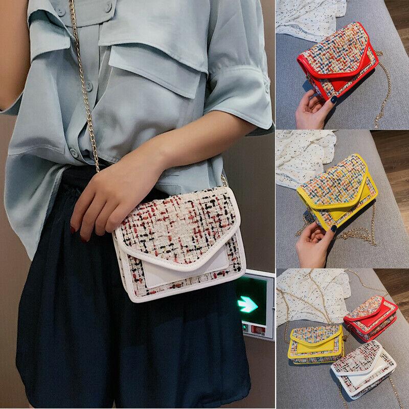

2021 New Women Fashion Leather Handbag Shoulder Lady Cross Body Bag Chains Tote Messenger Satchel Purse, Red