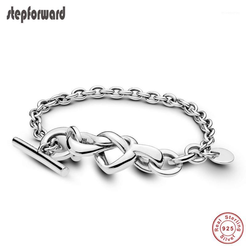 

STEP FORWARD New Design Bracelet 100% 925 Sterling Silver Heart Intertwined European Bracelets Christmas Gift for Women and Girl1