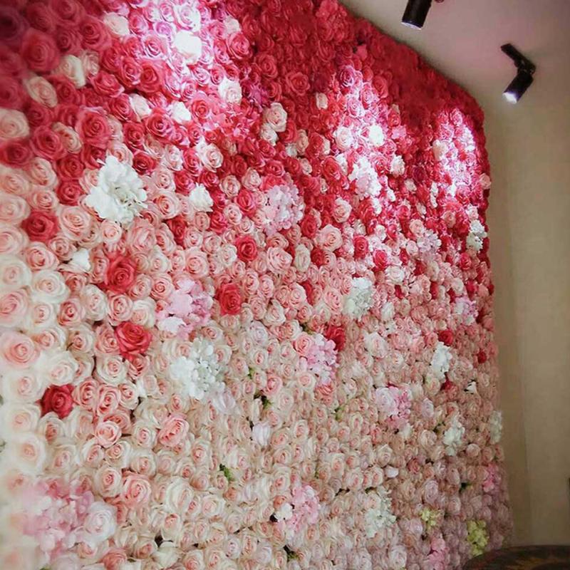 

60*40cm Wedding Backdrop Flower Arrangement Party Event House Decor Artificial Flower Wall Silk Rose Fake Flowers DIY garland, A7