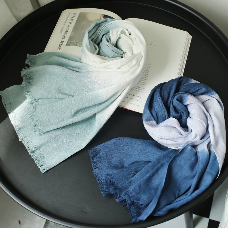 

New Arrival long size women winter Gradient cotton Scarf Shawls soft linen high quality Hijab muslim scarves/scarf