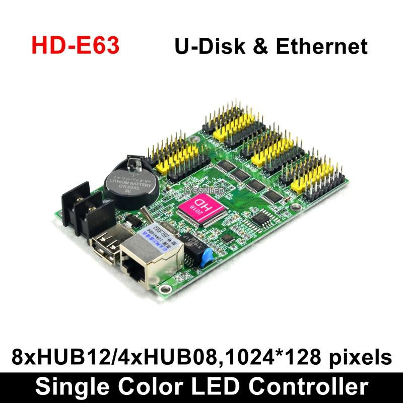 

HD-E63 Ethernet Huidu P10 Dual Color LED Display Card Led Programmable Sign Board Controller