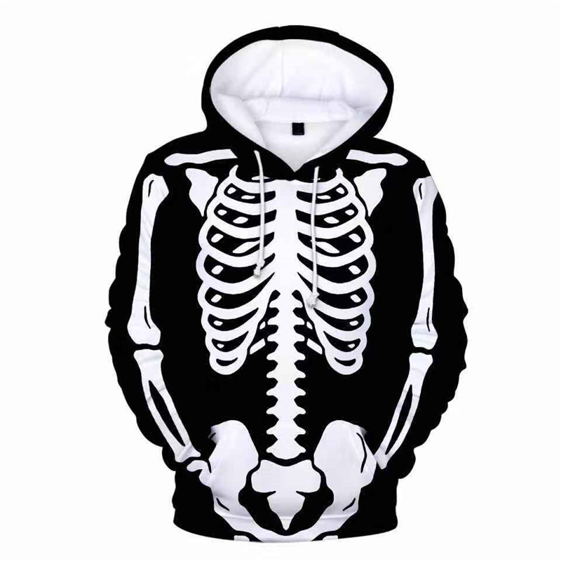 

2021 New Luren Hooded Pullover Men's Hoodie Hip Hop Top Sweatshirt Hoody 3d Printing Skeleton Halloween Harajuku Streetwear Bsns, Green