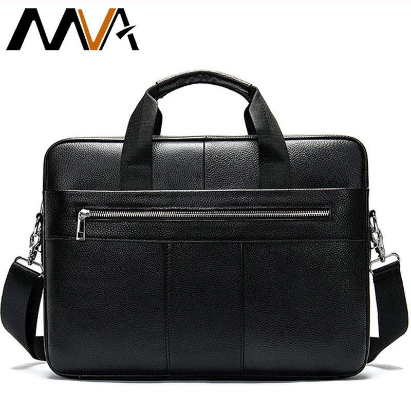 

MVA Leather Briefcases for Men Laptop Bag for Men Messenger 14-inch Laptops Briefcases Shoulder Totes Bags Computer Satchels, 8523f2coffee