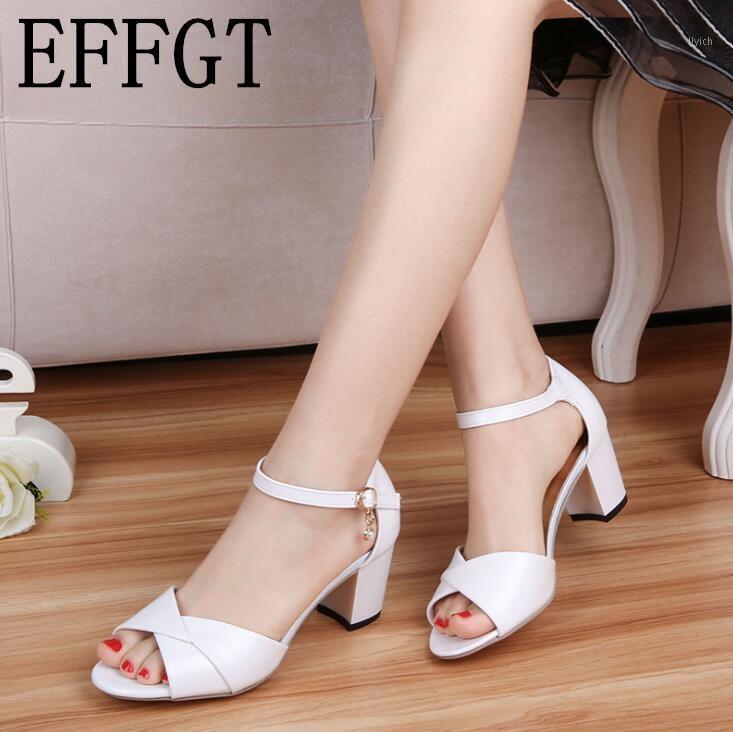 

XDA 2020 new fashion Women Sandals Summer Open Toe Women Sandals mid Heel Shoes summer fish mouth roman1, Sky blue