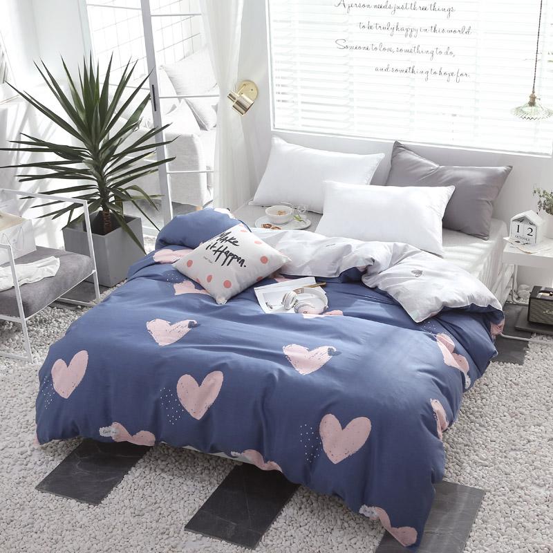 

1 Piece Red Love Pattern Duvet Cover With Zipper Cotton Quilt Or Comforter Or Case Pastoral Printing Twin Full Queen, 01