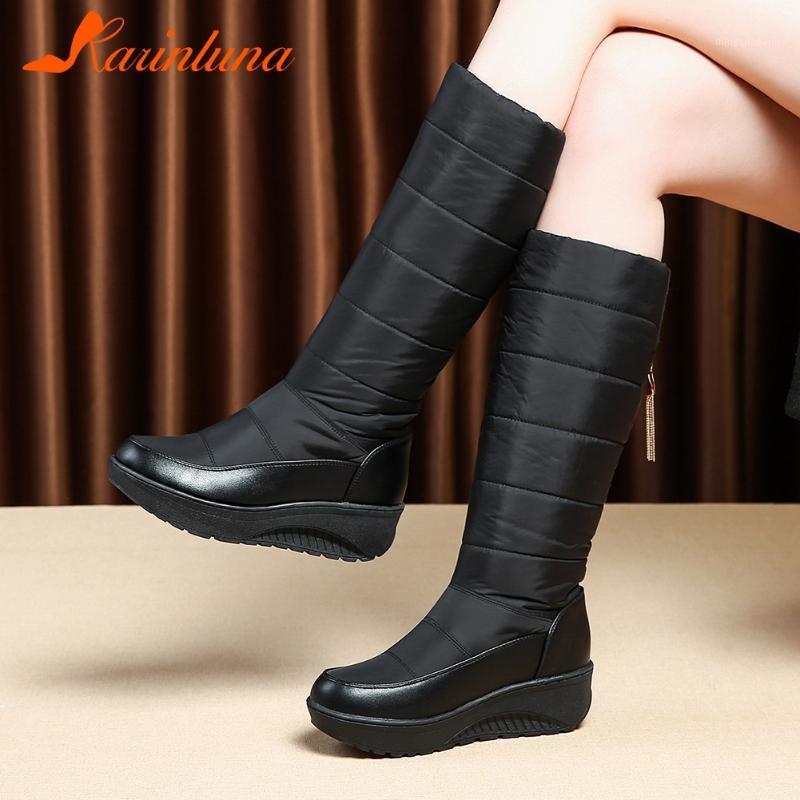 

KARIN Plus Size 35-44 Ladies Warm Fur Casual Boots Platform Thick Sole Thick Plush Women Boots Winter Snow Women Shoes1, Black