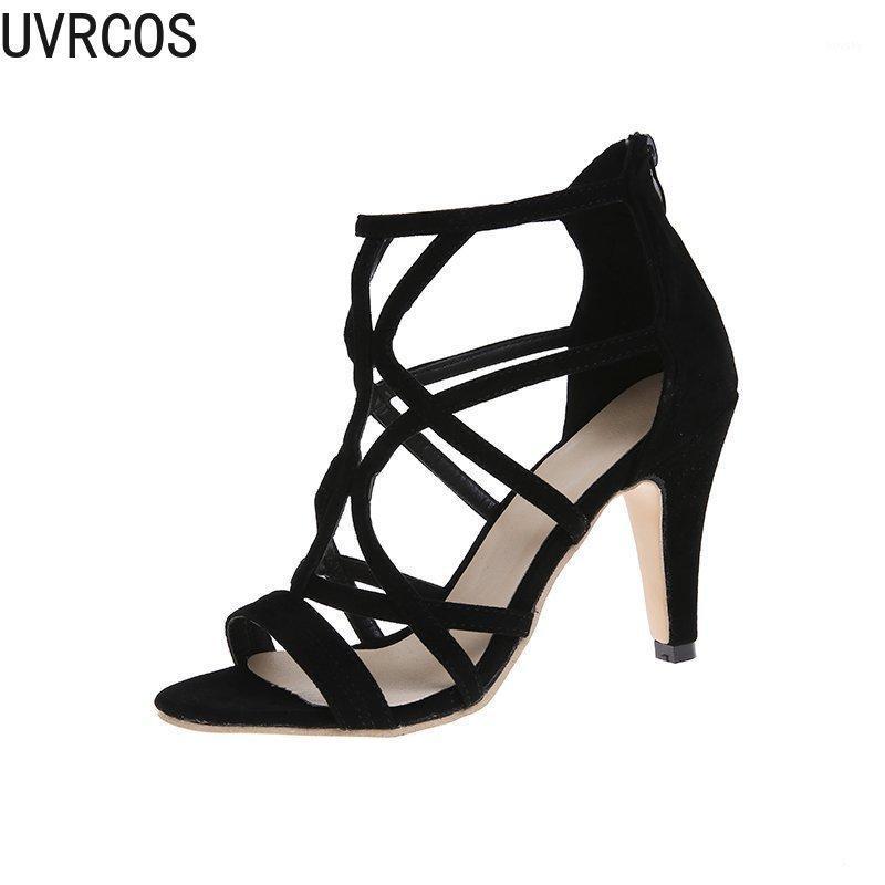

New Fashion Women's Sandals Casual Simple Sexy Women's Shoes Cross-over Design Mature All-match High-heeled Sandals1, Black