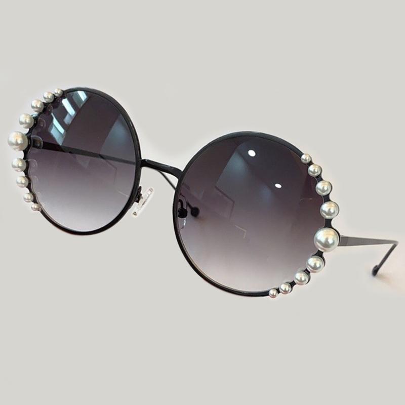 

Pearl Round Sunglasses Women Designer Women Vintage Gradient Sun Glasses Female
