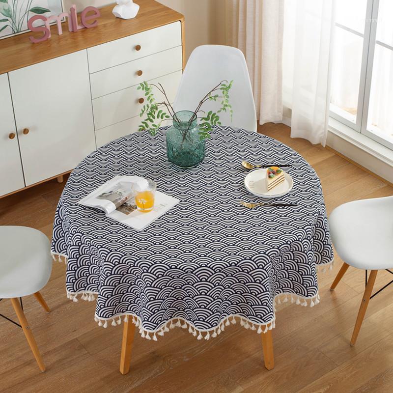 

American Style Stylish Striped Lattice Pattern Soft Cotton Washable Tablecloth with Tassel Wedding Cloth Cover for Christmas1
