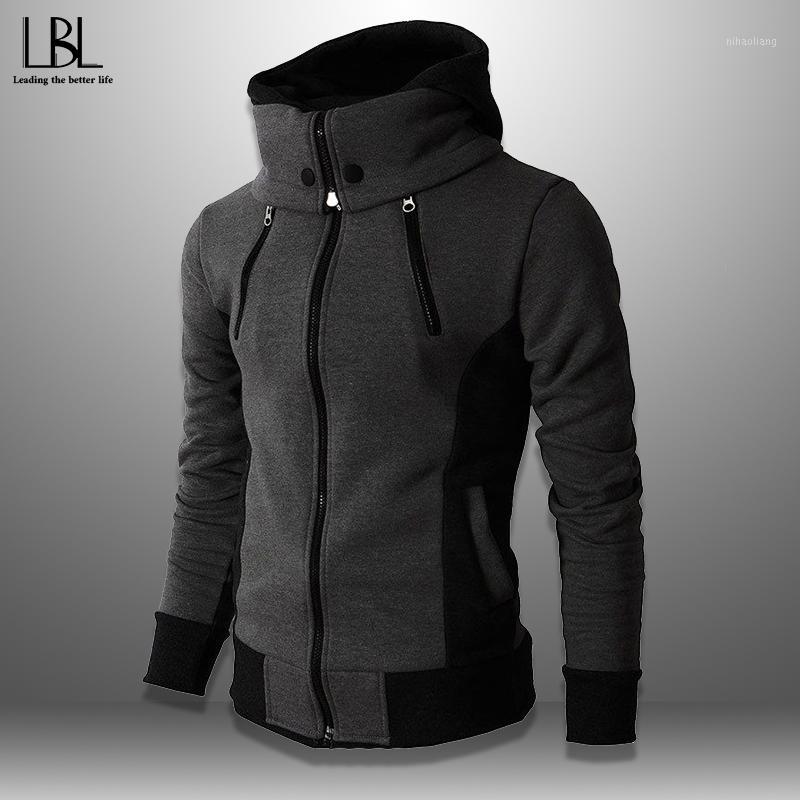 

2020 Mens Hoodies Streetwear Fleece Turtleneck Sweatshirts Men Outwear Zipper Hooded Hoodie Male Hip Hop Casual Men's Clothing1, Cc137 creamy white