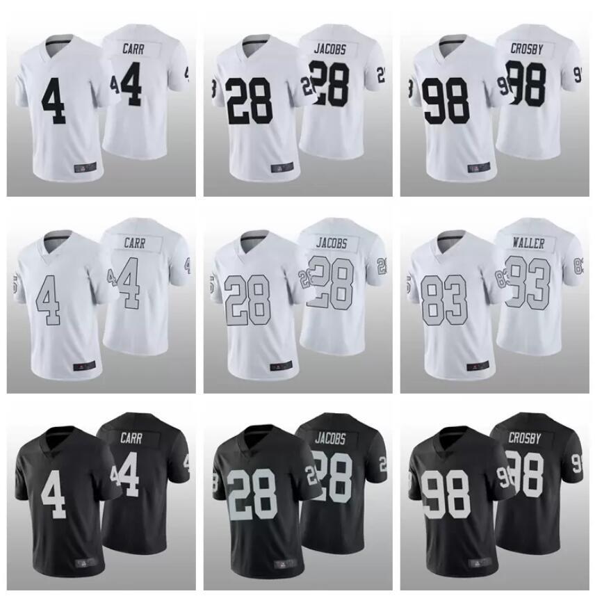 

28 Josh Jacobs 83 Darren Waller Football Jersey Derek Carr Henry Ruggs III Maxx Crosby Las Vegas''s Raiders's Howie Long Carl Nassib Bo, Black;red