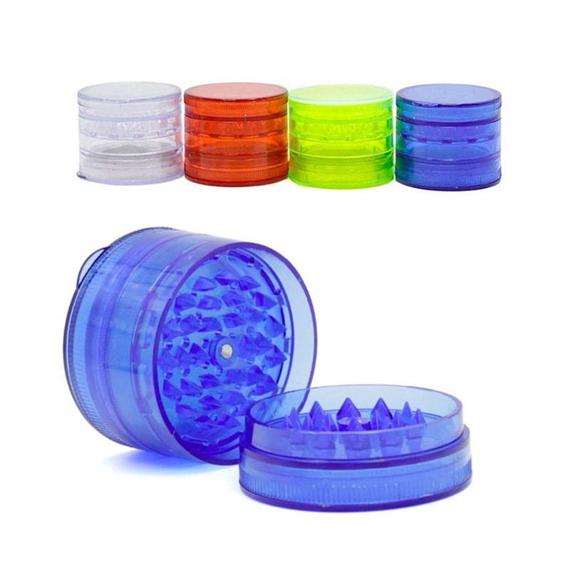 

high quality 60mm 5 layer Round Tobacco Plastic Smoking Herb Grinders Tobacco Grinder Cigarette Colorful Crusher Fit Dry Herb