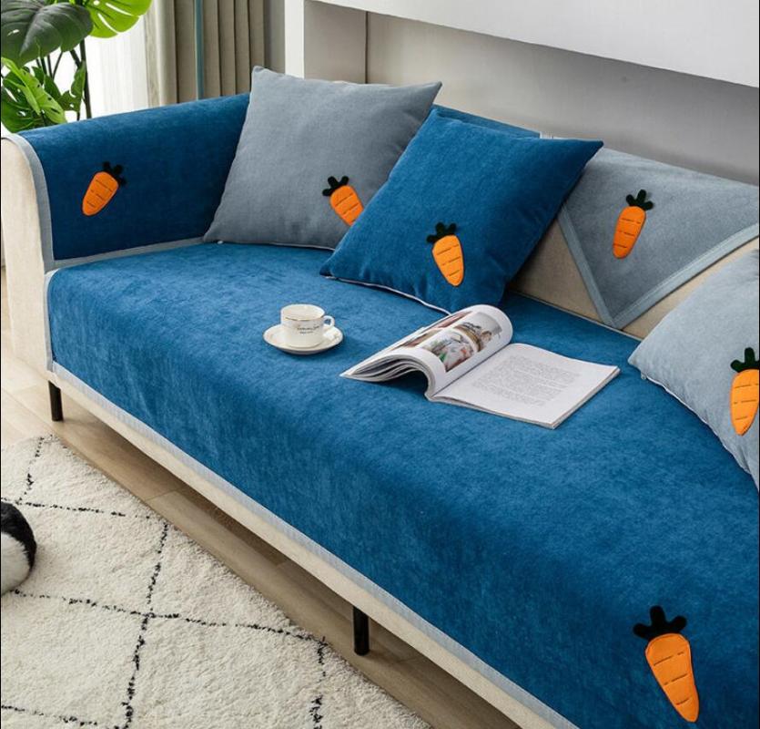 

Simple Four Seasons Fabric Cushion Modern Sofa Cushion Cover Combination Non-Slip All Inclusive Sofa Cover, 55