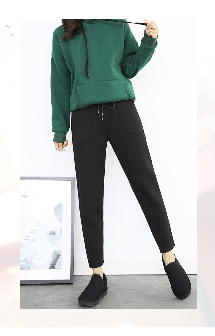 

Woolen pants women autumn and winter new Korean version 2020 wide-leg loose slim harem pants casual carrot pants