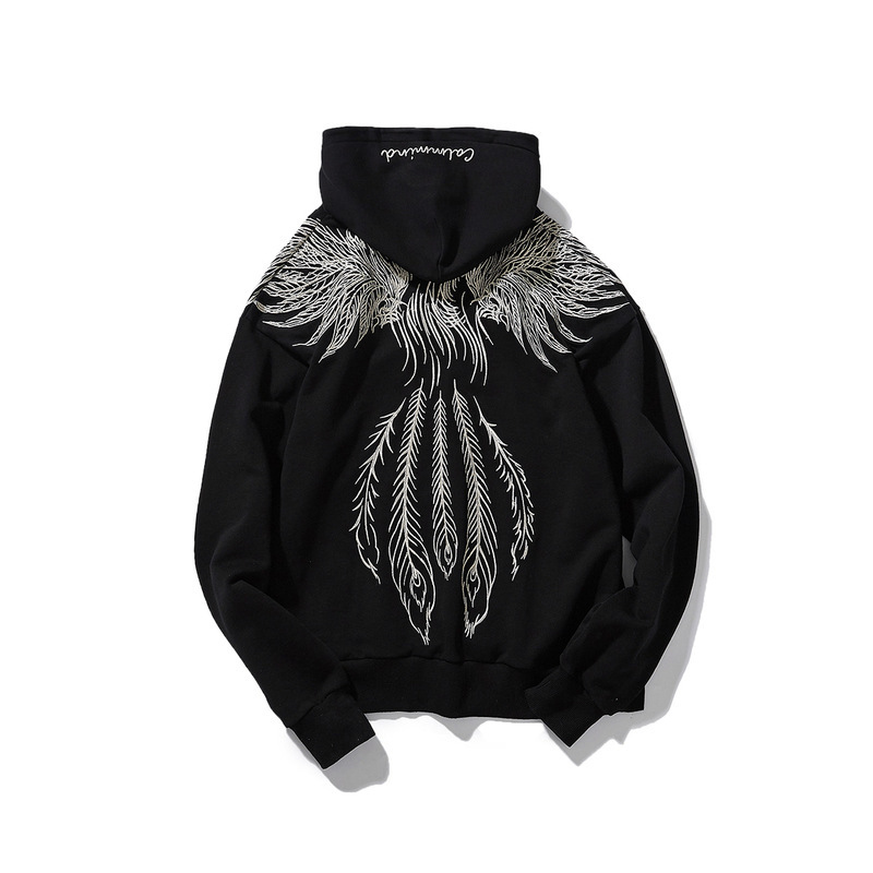 

New High 2020 Fashion Arrival Yes Loosing Casual Animal Cotton Embroidered with Hoodie Men and Hoodies Short Sale No Hip Hop Dl10, Black