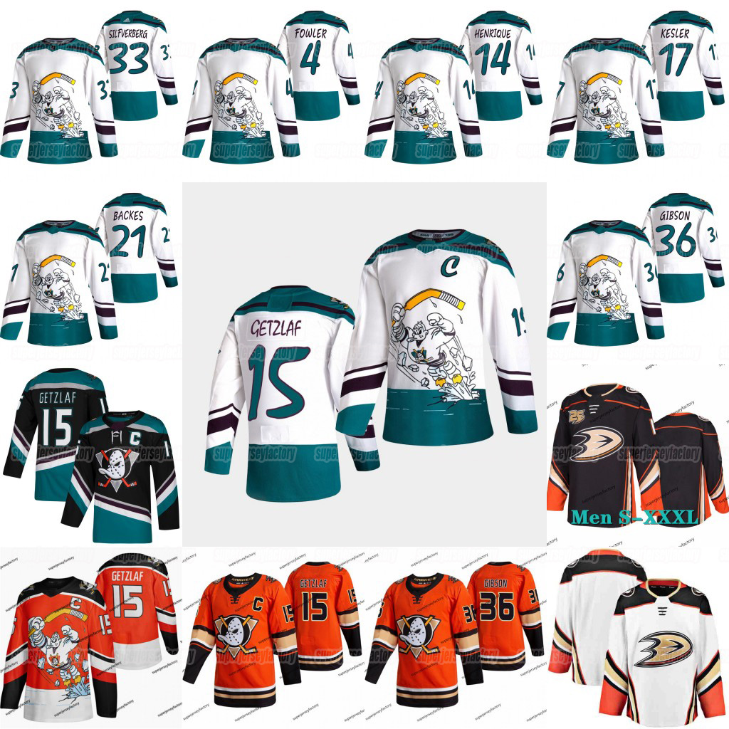 

15 Ryan Ryan Anaheim Ducks 2021 Fourth Reverse Retro Getzlaf John Gibson Jakob Silfverberg Cam Fowler Ryan Kesler Kevin Shattenkirk Jersey, Youth black home