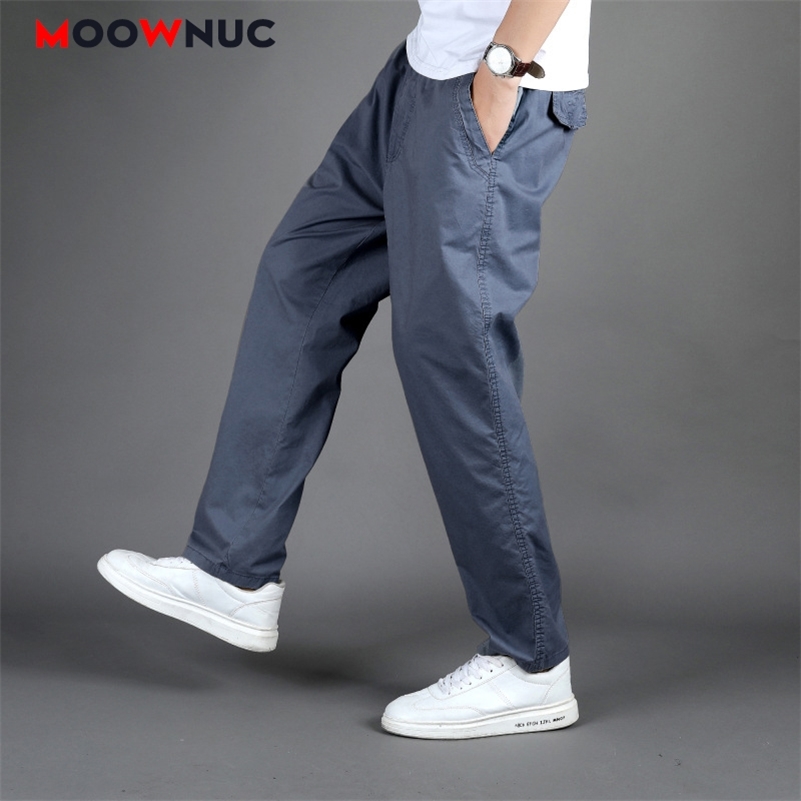 

Men's Trouser Loose Full-Length Casual Jogger New Cotton Fashion Sweatpants Straight Pants Solid Male Streetwear Hip Hop 201113, Green